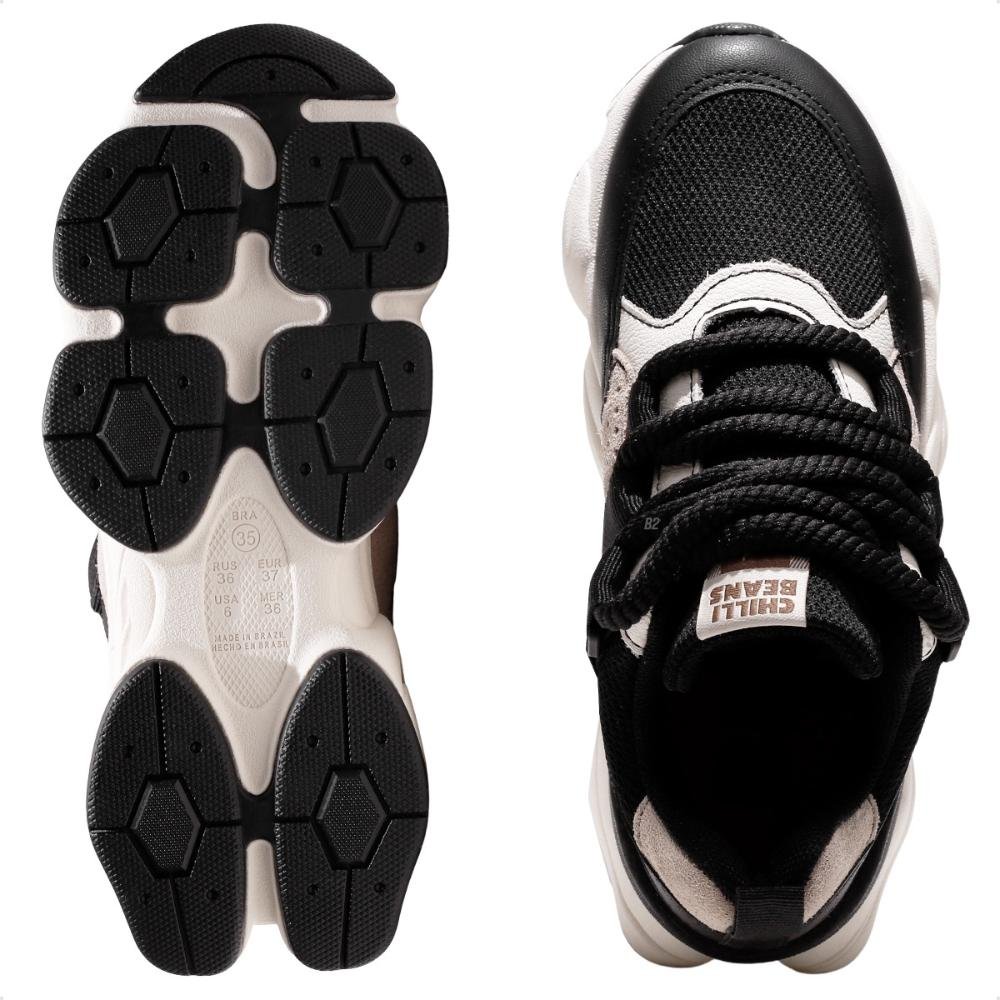 Tênis Chilli Beans Premium Sneaker Feminino Preto/Bege 6