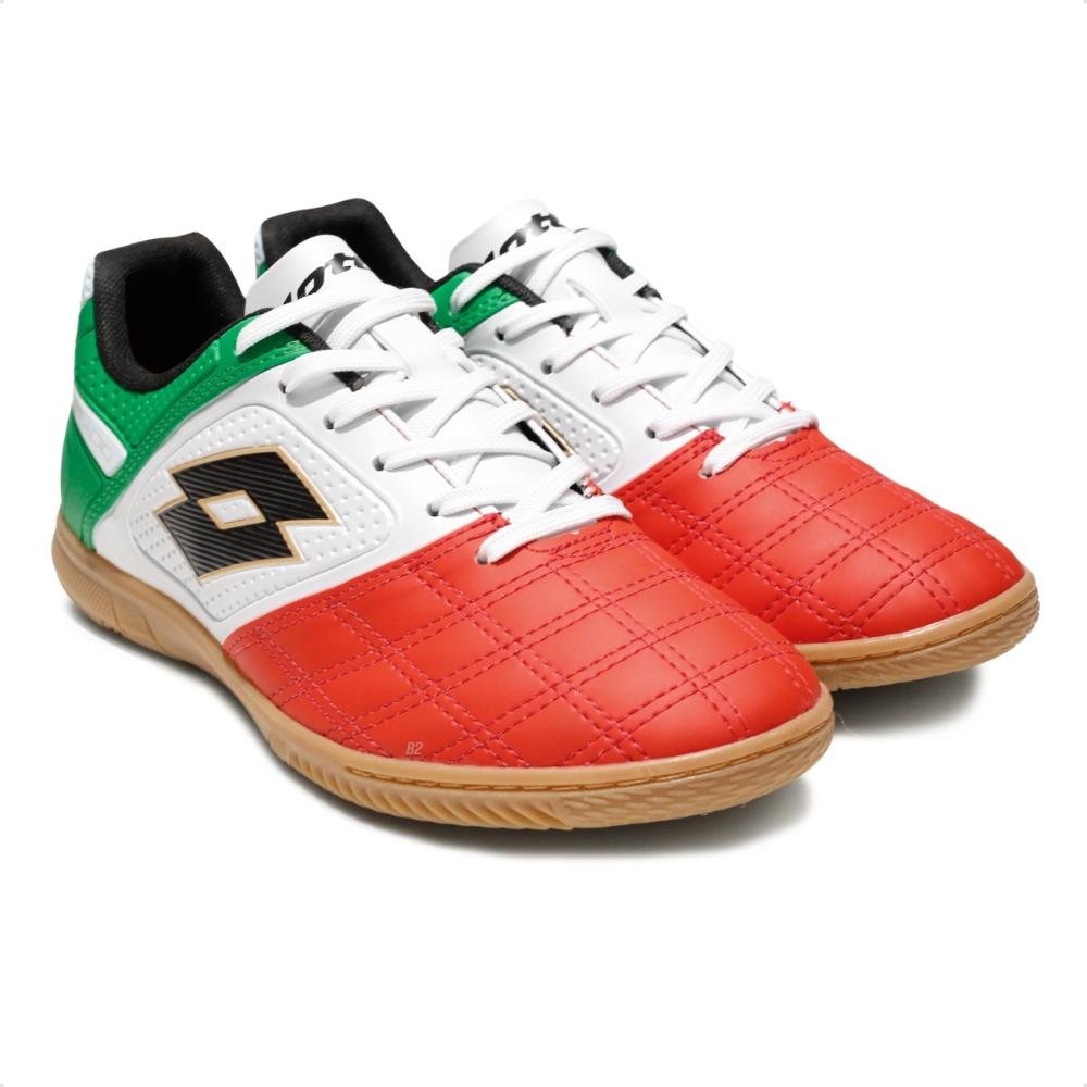 Chuteira Futsal Lotto Stadio Potenza Gold B500 Masculina Vermelho/Verde 3
