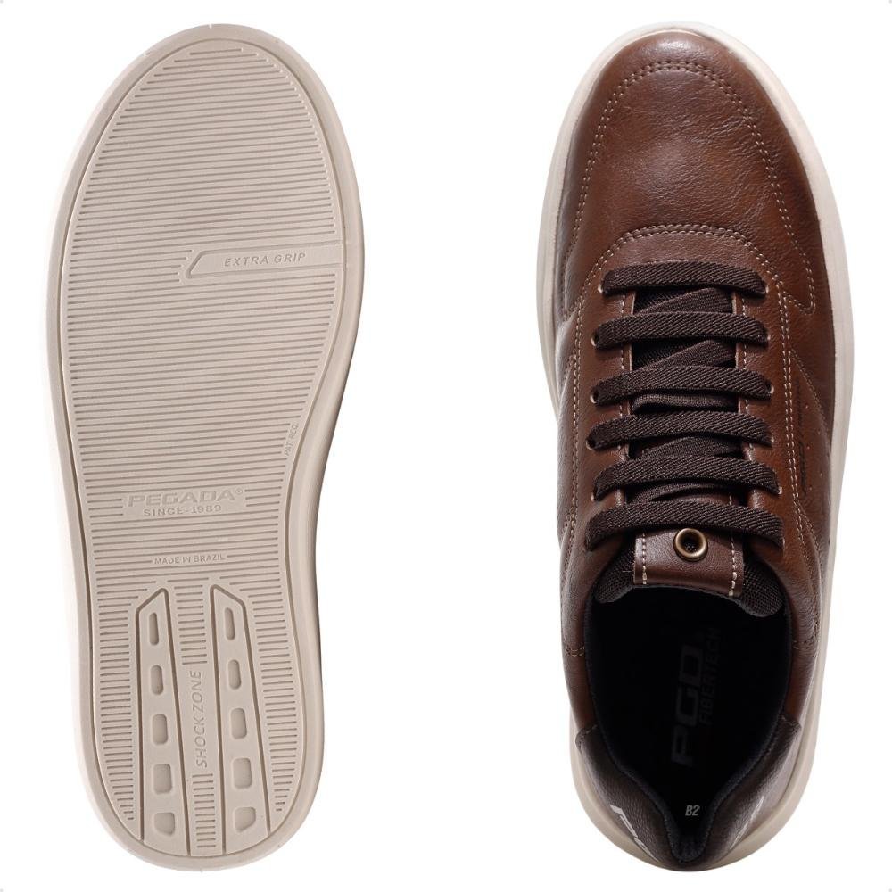 Sapatênis Pegada Fuse Masculino Marrom/Bege 6
