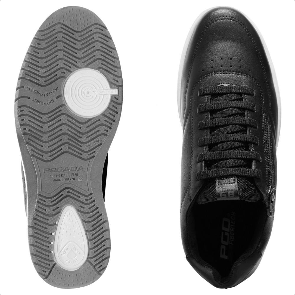 Sapatênis Pegada Oliver Masculino Preto/Branco 6