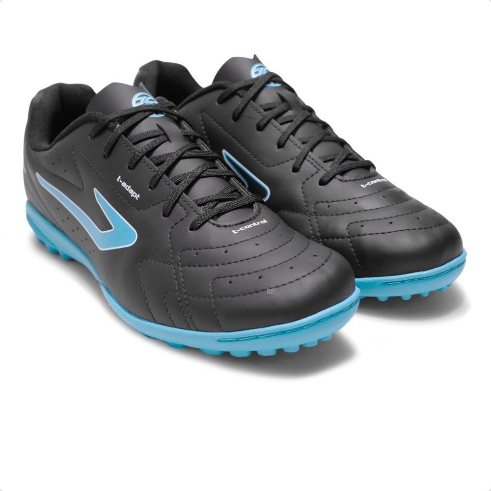 Chuteira Society Topper Boleiro VI Masculino Preto/Azul 3
