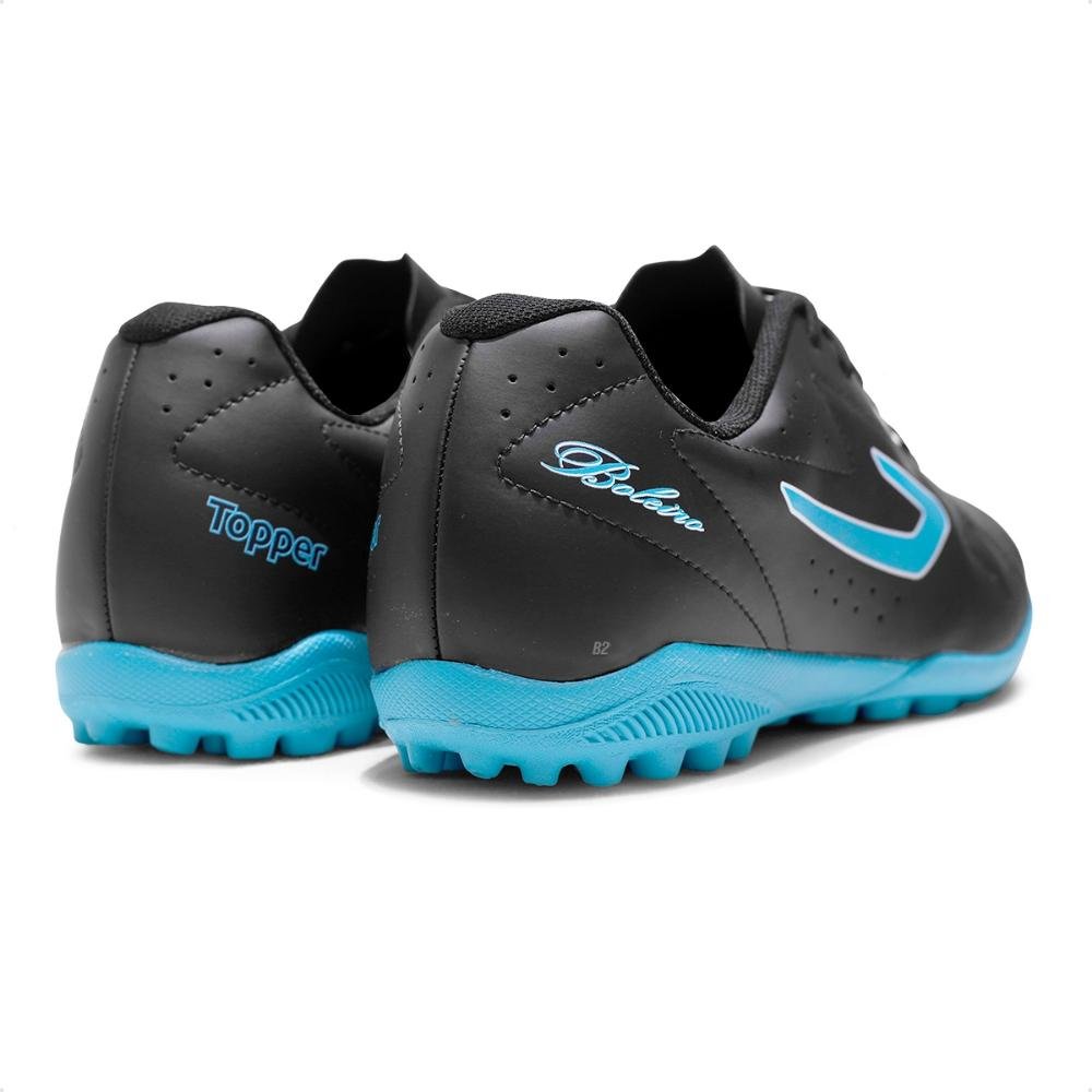 Chuteira Society Topper Boleiro VI Masculino Preto/Azul 5