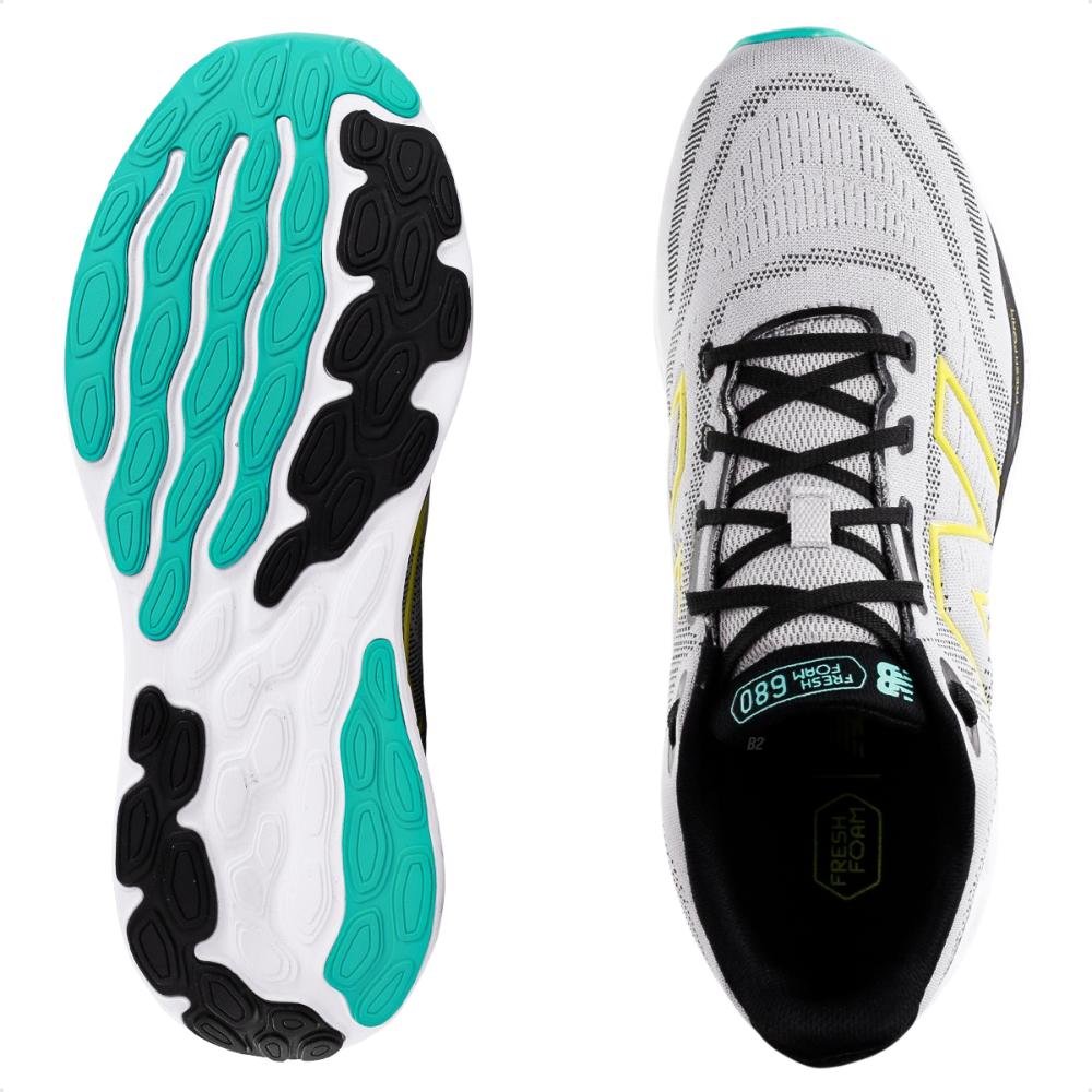 Tênis New Balance 680 V8 Masculino Cinza/Amarelo 5