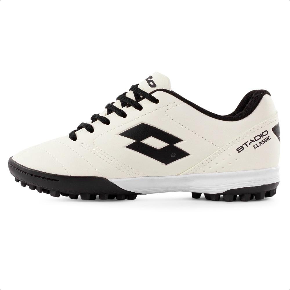Chuteira Society Lotto Stadio Classic B700 Masculina Creme/Preto 2