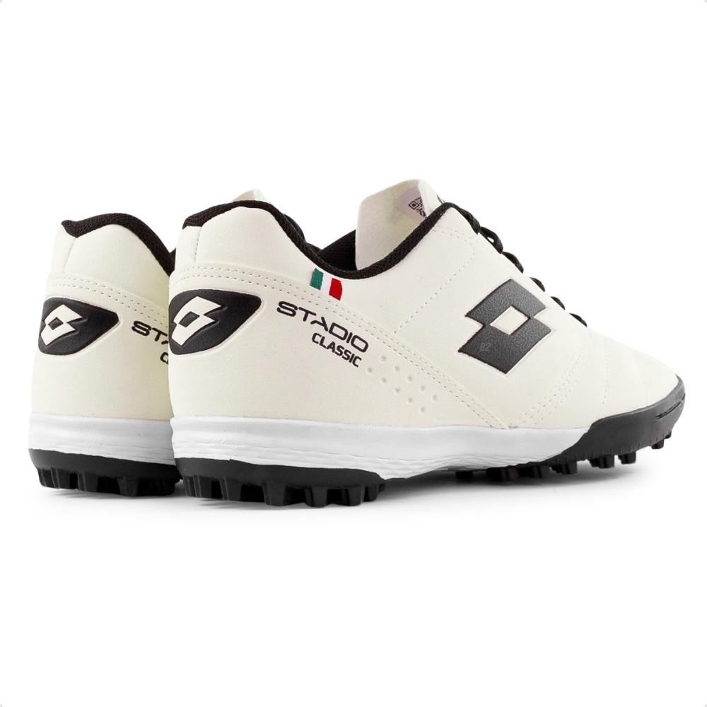 Chuteira Society Lotto Stadio Classic B700 Masculina Creme/Preto 5