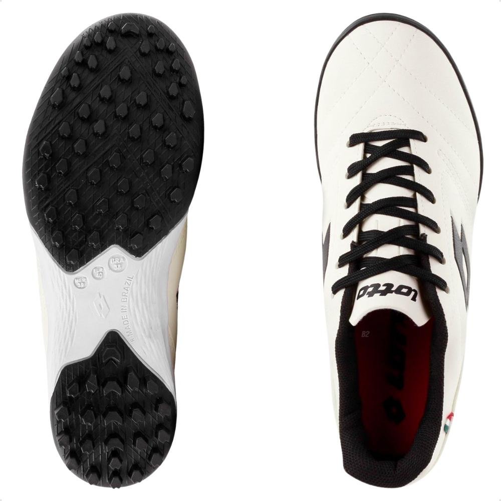 Chuteira Society Lotto Stadio Classic B700 Masculina Creme/Preto 6