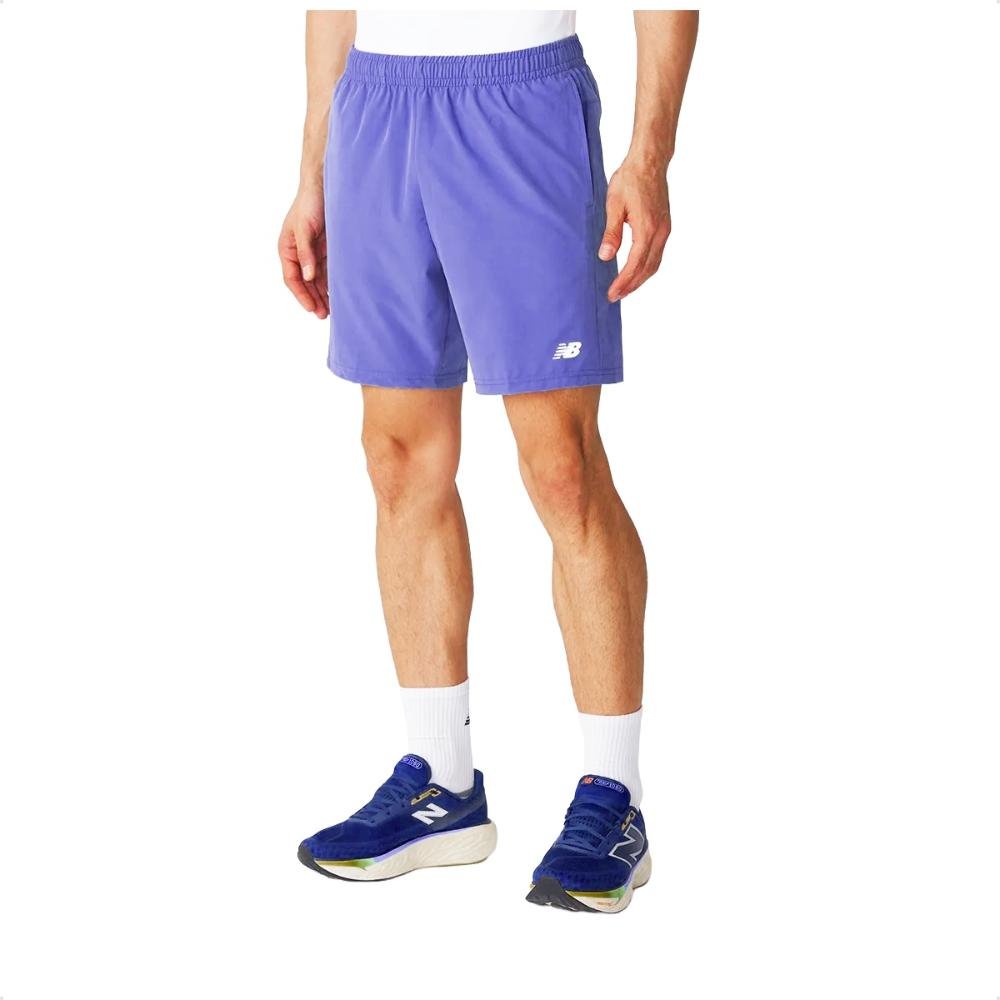 Bermuda New Balance Sport Essentials 7 Masculino Roxo 3