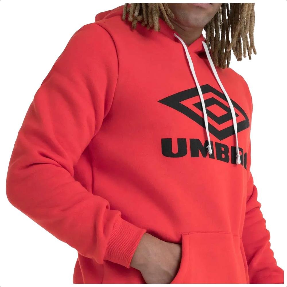 Blusa Moletom Umbro D. Essential Masculino  Vermelho 2