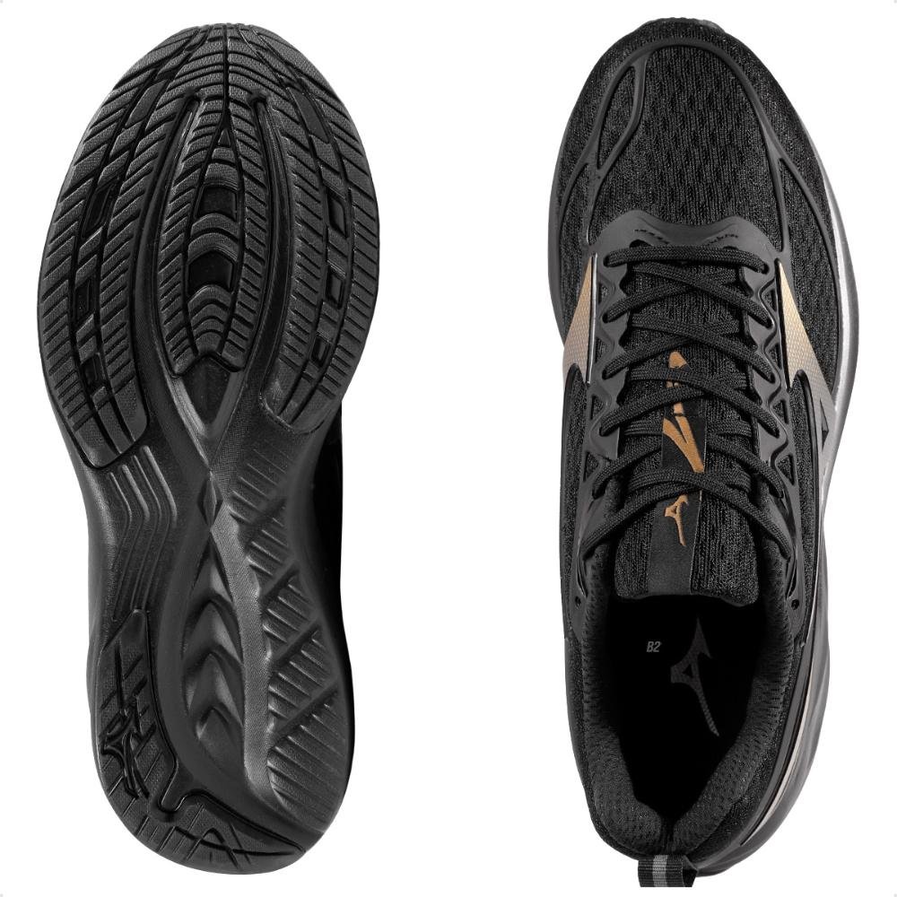 Tênis Mizuno Space 5 Masculino  Preto/Dourado 6