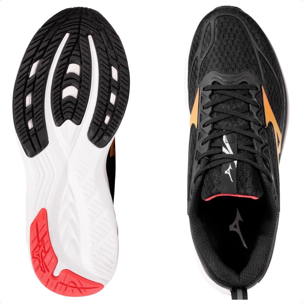 Tênis Mizuno Space 5 Masculino  Preto/Laranja 6