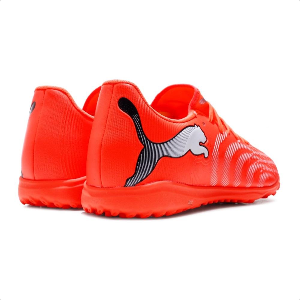 Chuteira Society Puma Future 9 Play TT Masculina Laranja 5