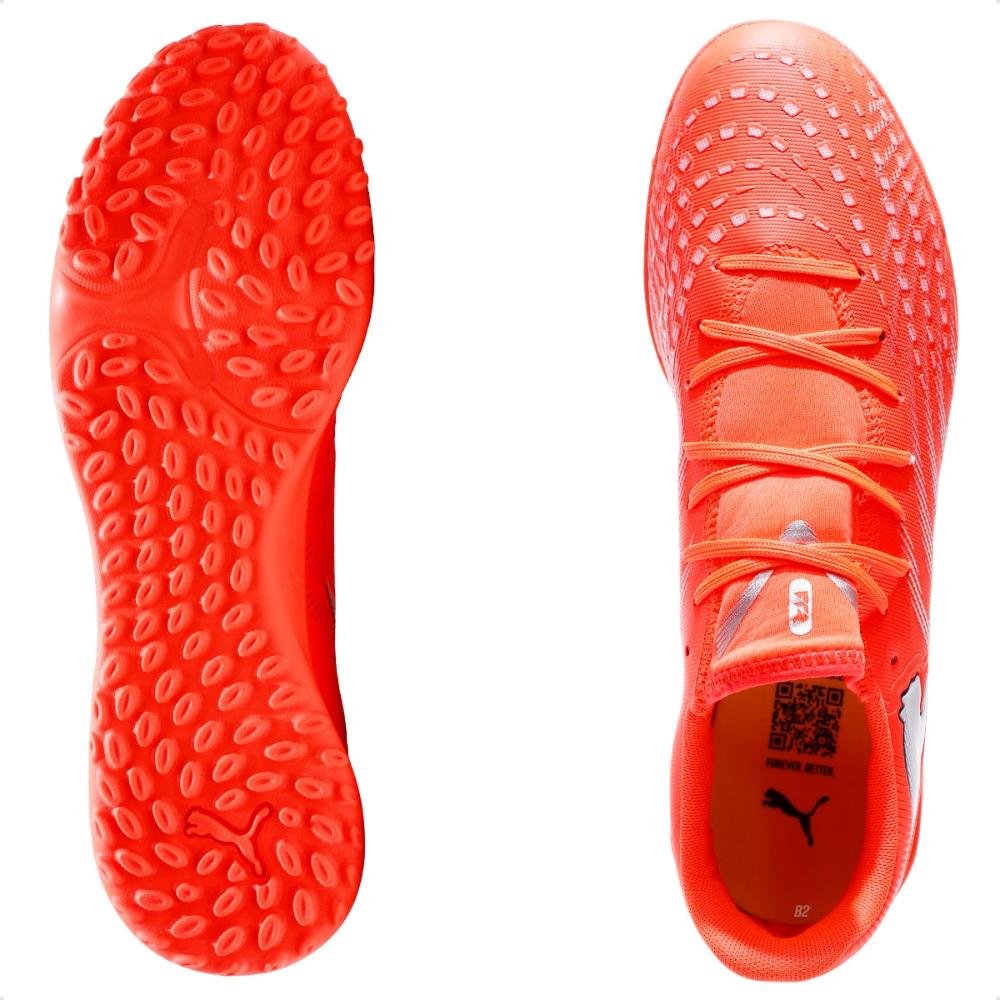 Chuteira Society Puma Future 9 Play TT Masculina Laranja 6