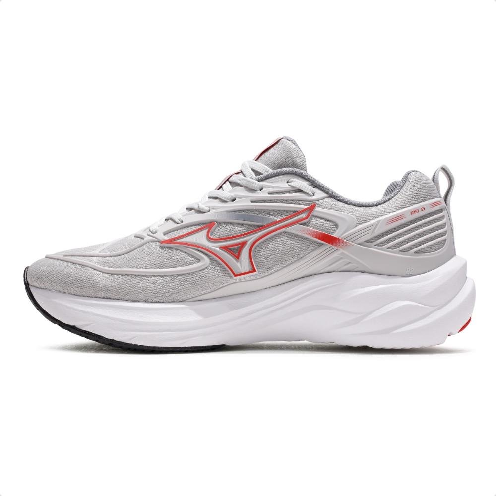 Tênis Mizuno Space 6 Unissex Cinza/Vermelho 2