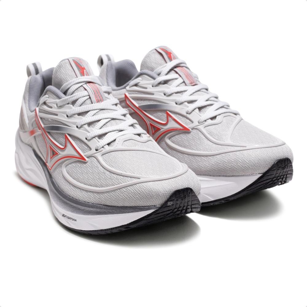 Tênis Mizuno Space 6 Unissex Cinza/Vermelho 3