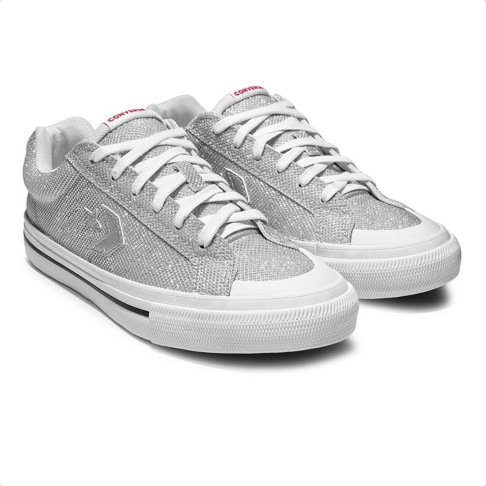 Tênis Converse Sport Casual Feminino Prata 5