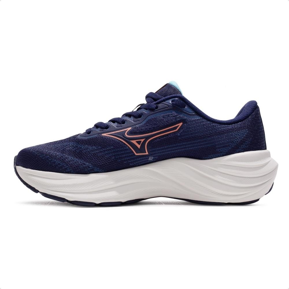 Tênis Mizuno Goya 3 Feminino Azul Marinho/Salmão 2