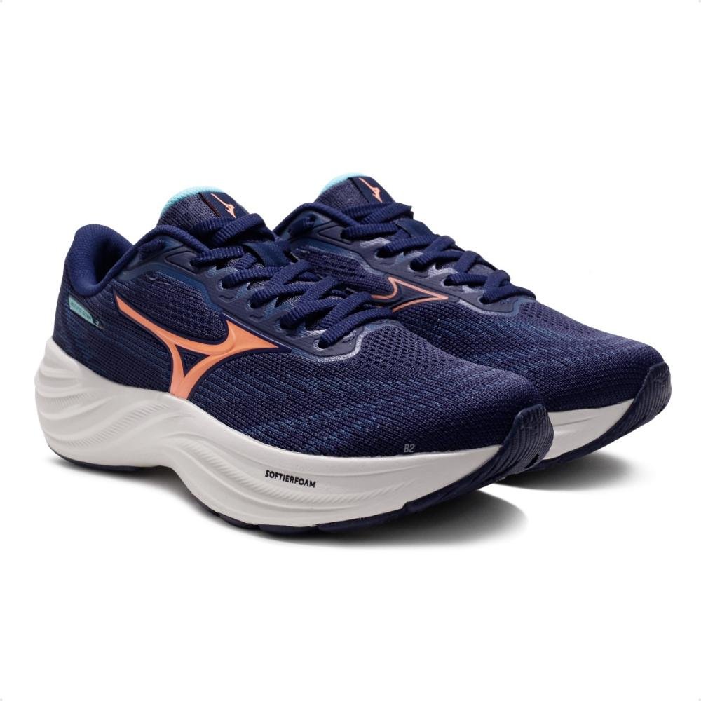 Tênis Mizuno Goya 3 Feminino Azul Marinho/Salmão 3