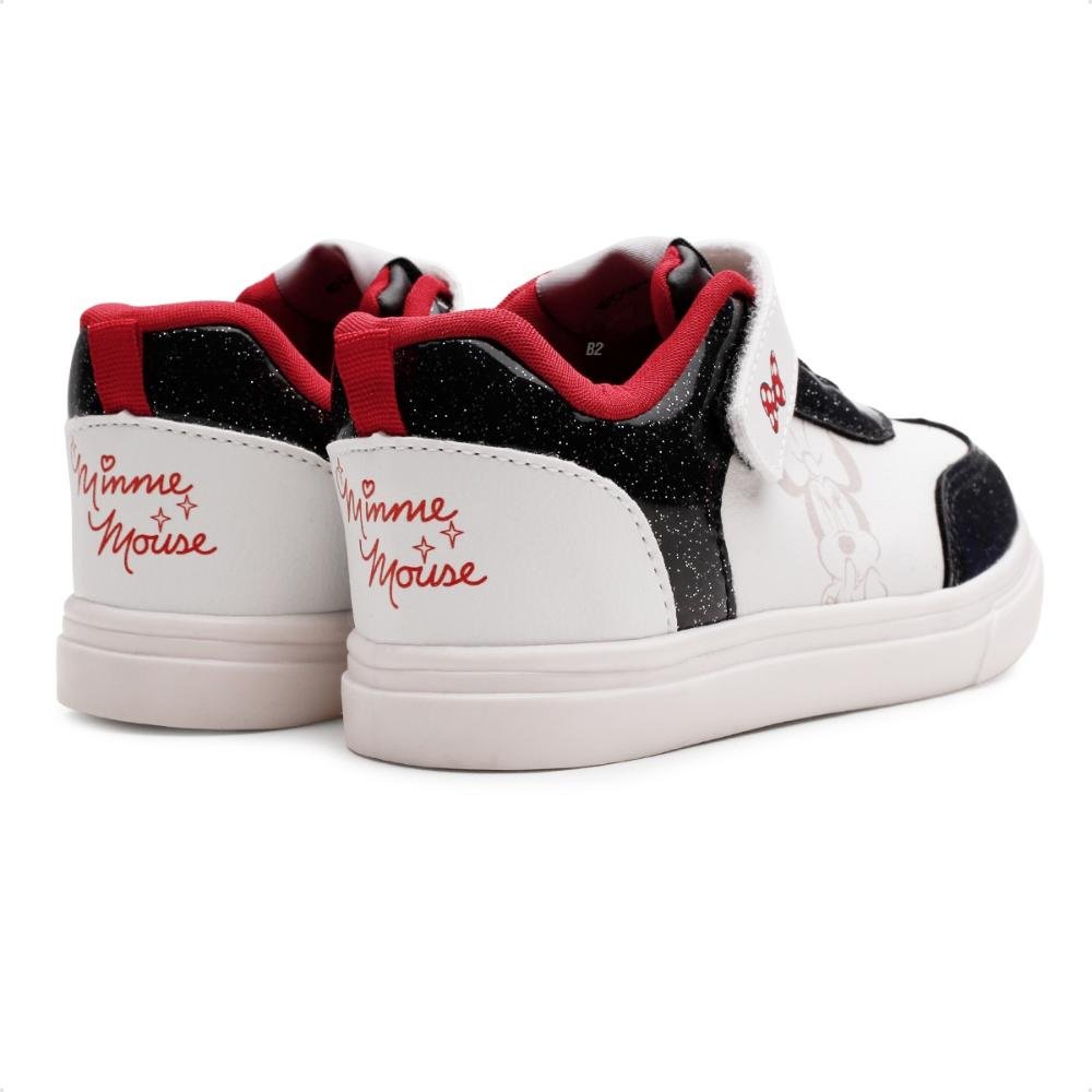 Tênis Disney Minnie Infantil Calce Fácil Branco/Preto 5