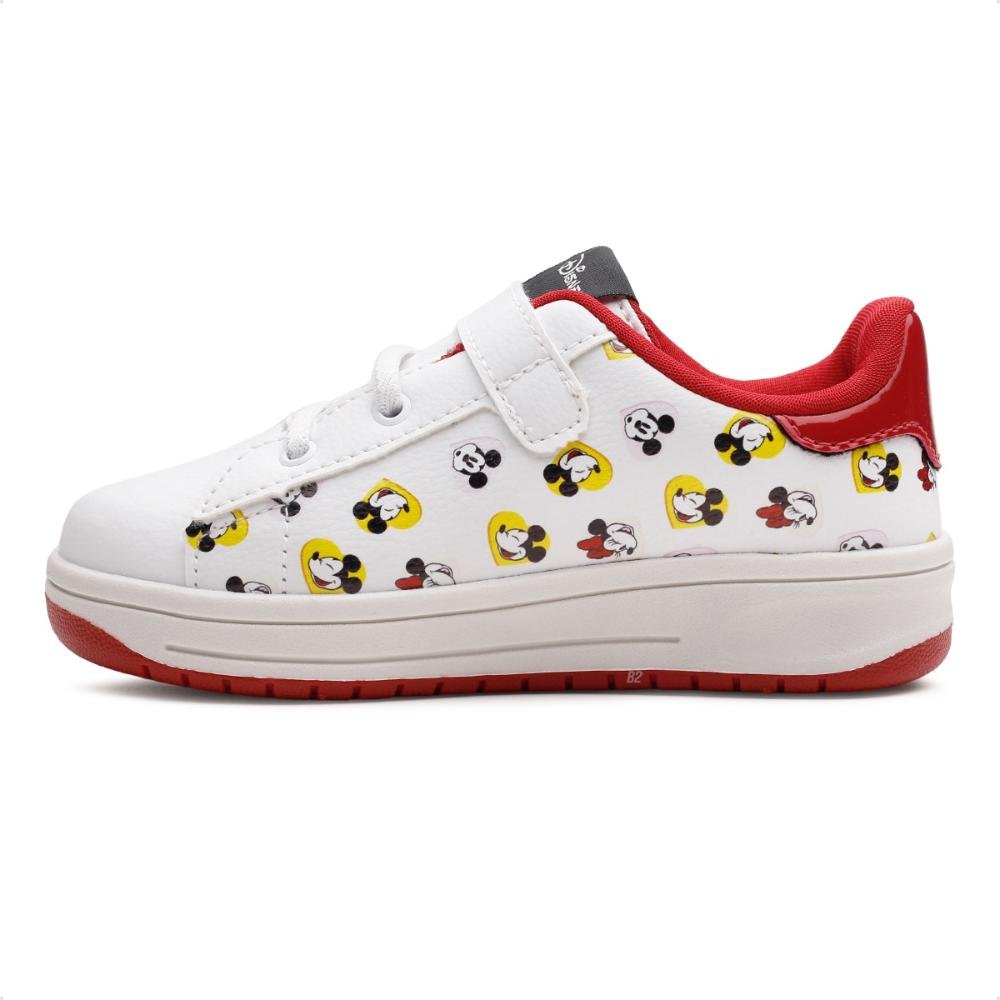 Tênis Disney Minnie Infantil Calce Fácil Branco/Vermelho 2