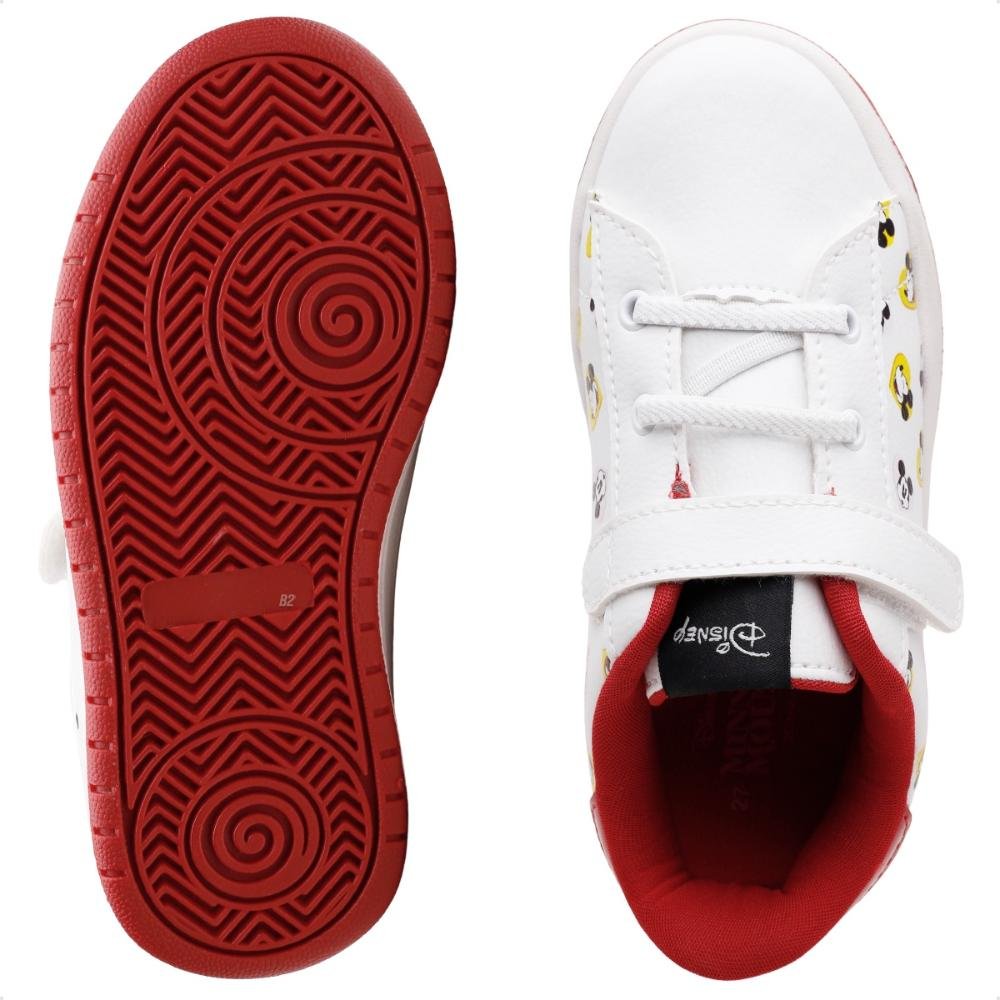Tênis Disney Minnie Infantil Calce Fácil Branco/Vermelho 6
