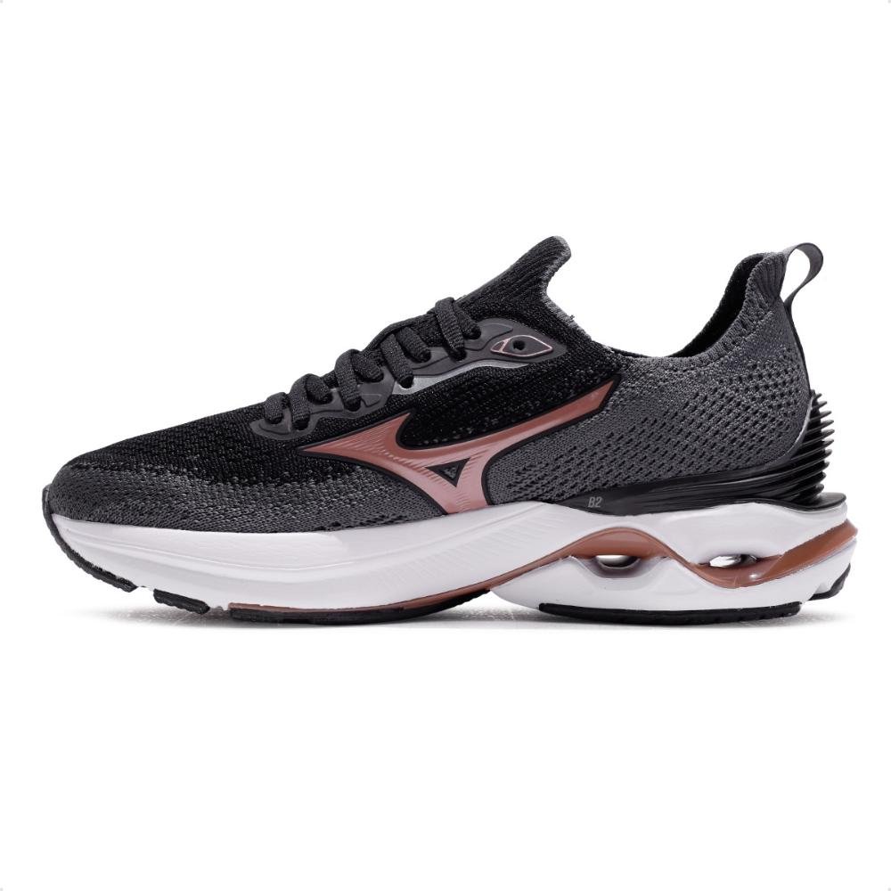 Tênis Mizuno Wave Mirai 8 Feminino Preto/Rose 2