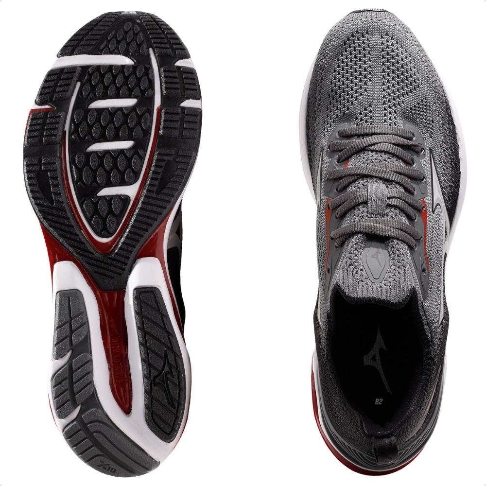 Tênis Mizuno Wave Mirai 8 Masculino Preto/Cinza 6
