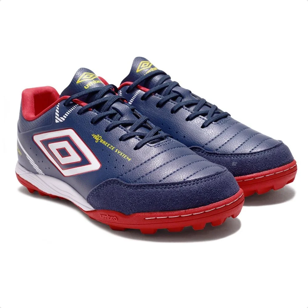 Chuteira Society Umbro Neo Comfort Masculina Marinho / Vermelho 3