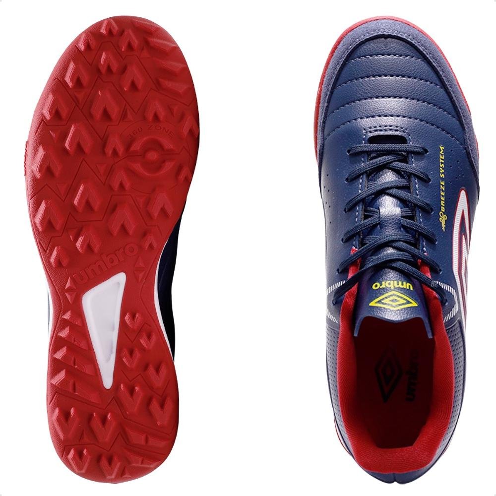 Chuteira Society Umbro Neo Comfort Masculina Marinho / Vermelho 6