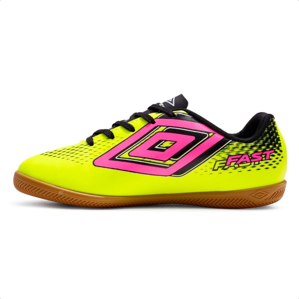 Chuteira Futsal Umbro Fast II Jr Amarelo/Rosa 2