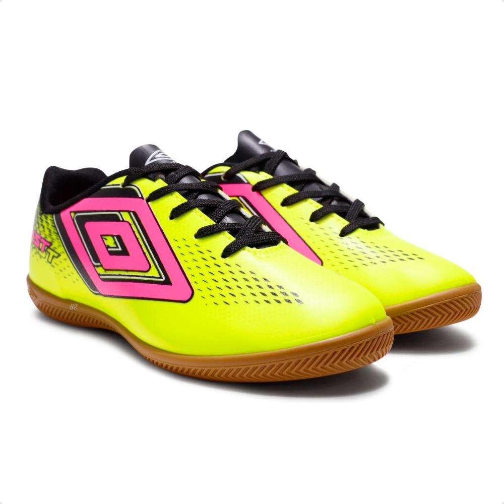 Chuteira Futsal Umbro Fast II Jr Amarelo/Rosa 3