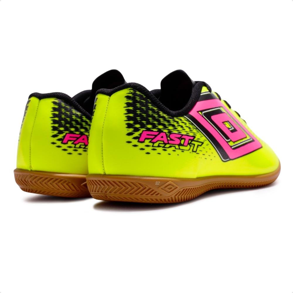 Chuteira Futsal Umbro Fast II Jr Amarelo/Rosa 5