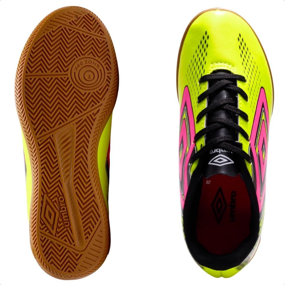 Chuteira Futsal Umbro Fast II Jr Amarelo/Rosa 6