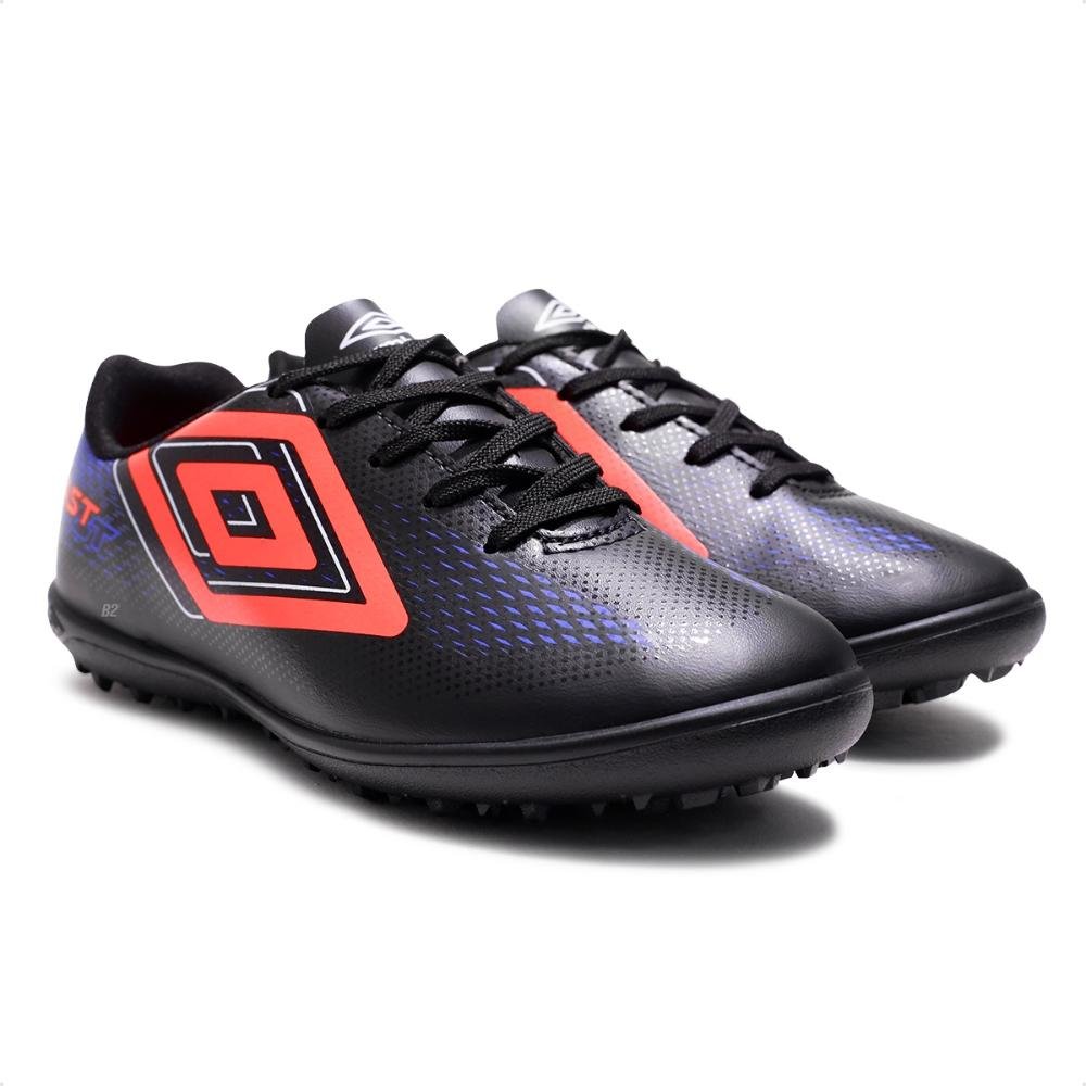 Chuteira Society Umbro Fast II Jr Preto/Coral 3