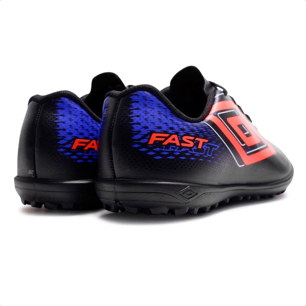 Chuteira Society Umbro Fast II Jr Preto/Coral 5