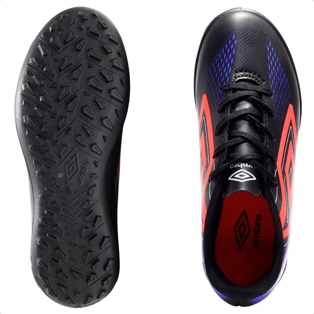 Chuteira Society Umbro Fast II Jr Preto/Coral 6
