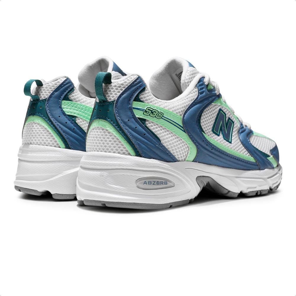 Tênis Casual New Balance 530 Unissex Azul/Verde 4