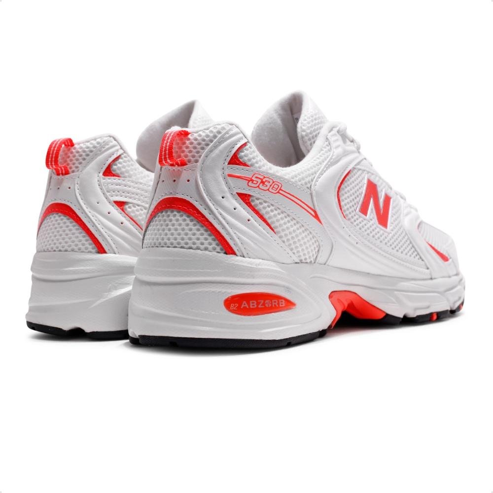 Tênis Casual New Balance 530 Unissex Branco/Coral 3