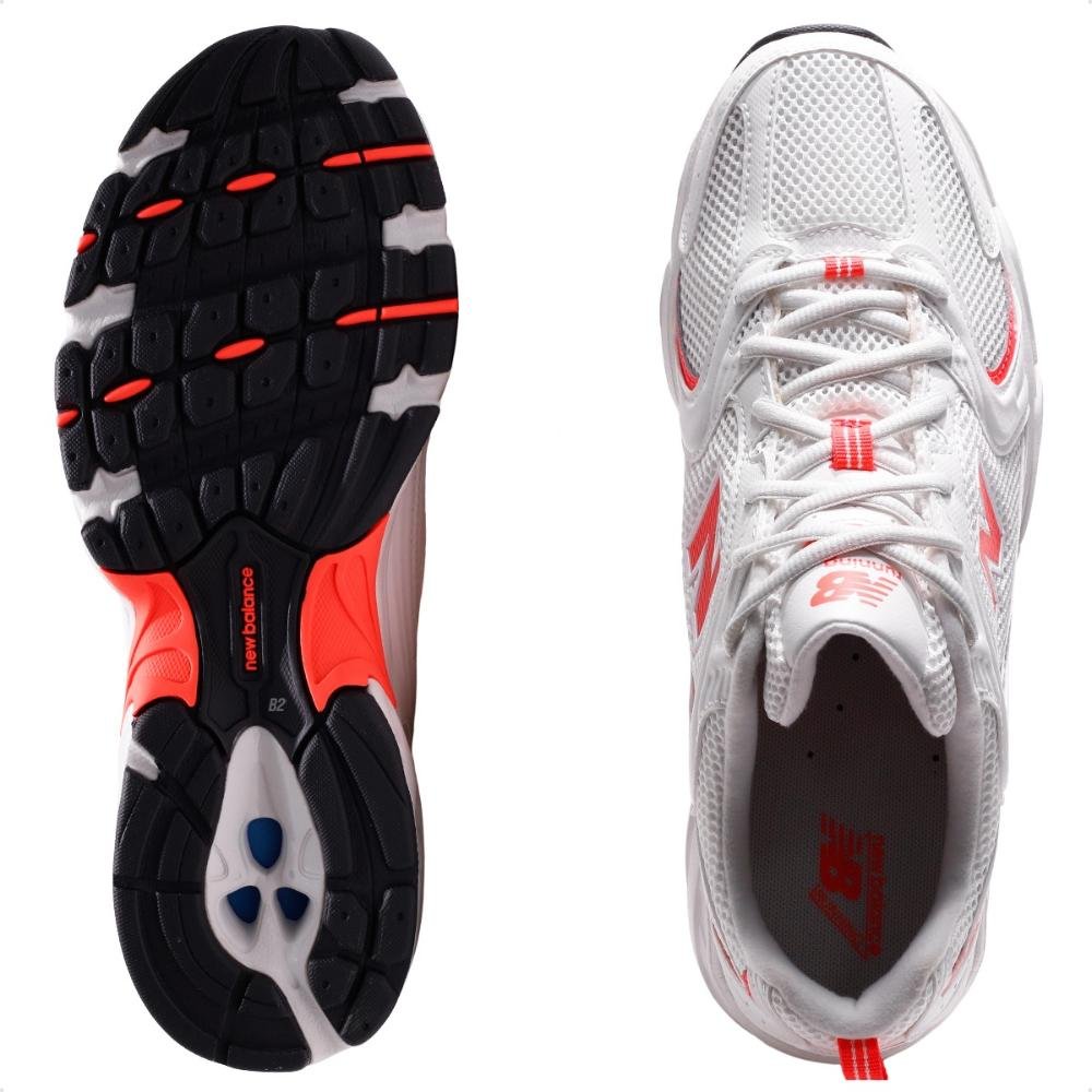 Tênis Casual New Balance 530 Unissex Branco/Coral 5