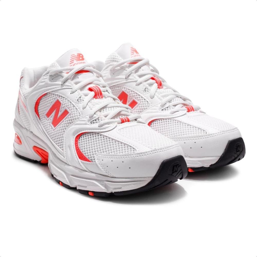 Tênis Casual New Balance 530 Unissex Branco/Coral 6