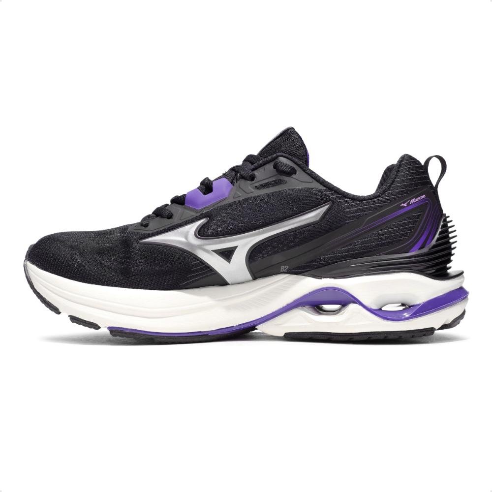 Tênis Mizuno Wave Dynasty 7 Feminino Preto/Roxo 2