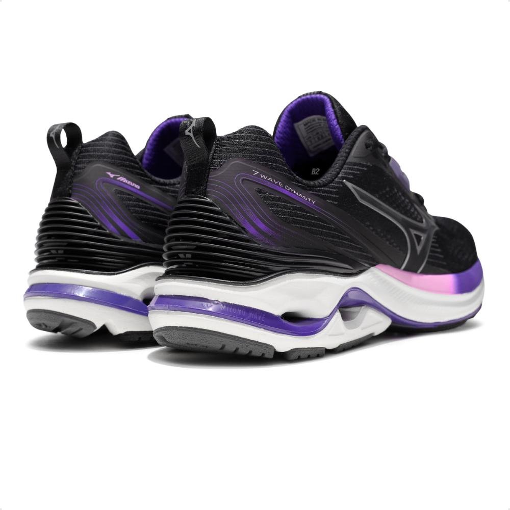 Tênis Mizuno Wave Dynasty 7 Feminino Preto/Roxo 5