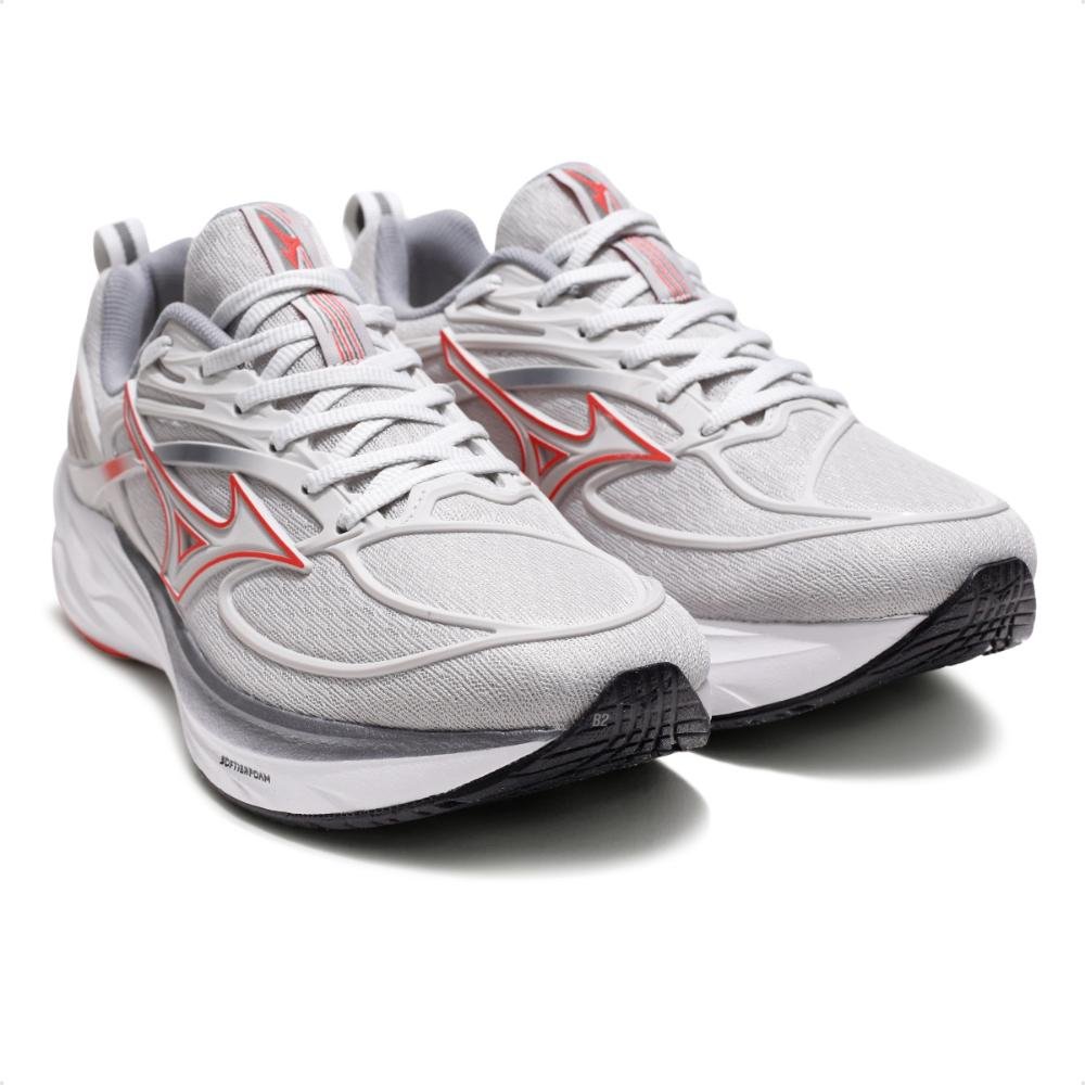 Tênis Mizuno Space 6 Feminino  Cinza/Vermelho 3