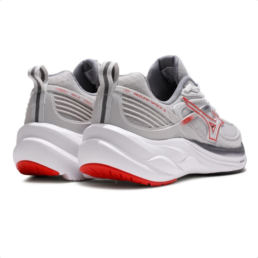 Tênis Mizuno Space 6 Feminino  Cinza/Vermelho 5