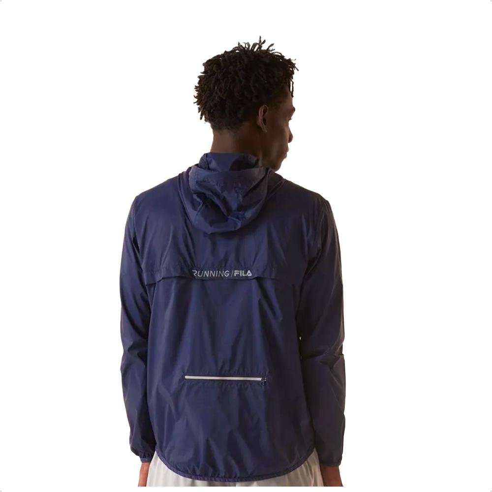 Jaqueta Fila Corta Vento Racer Run Masculina Azul Marinho 2