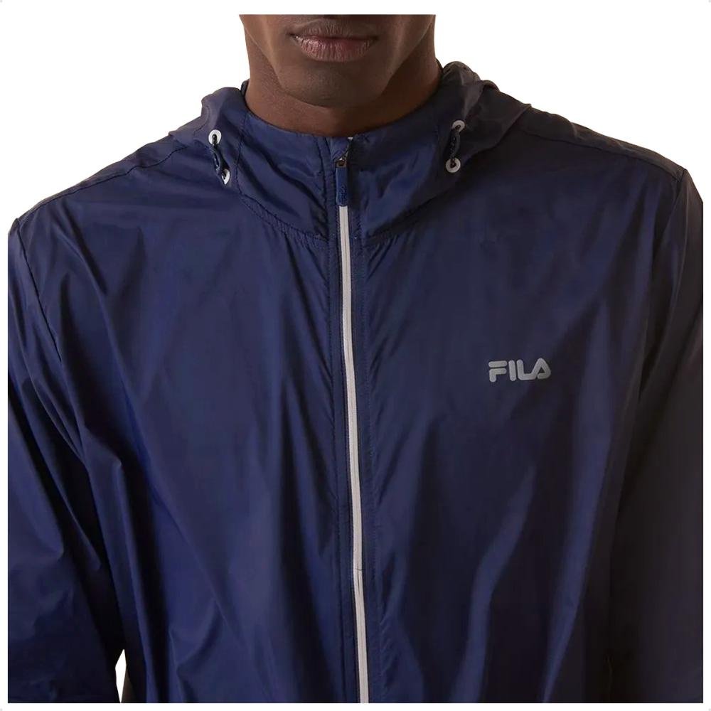 Jaqueta Fila Corta Vento Racer Run Masculina Azul Marinho 3