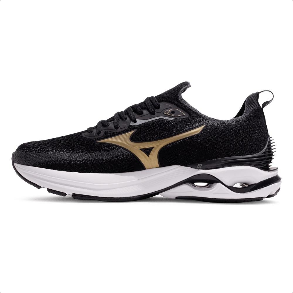 Tênis Mizuno Wave Mirai 8 Unissex Preto/Dourado 2