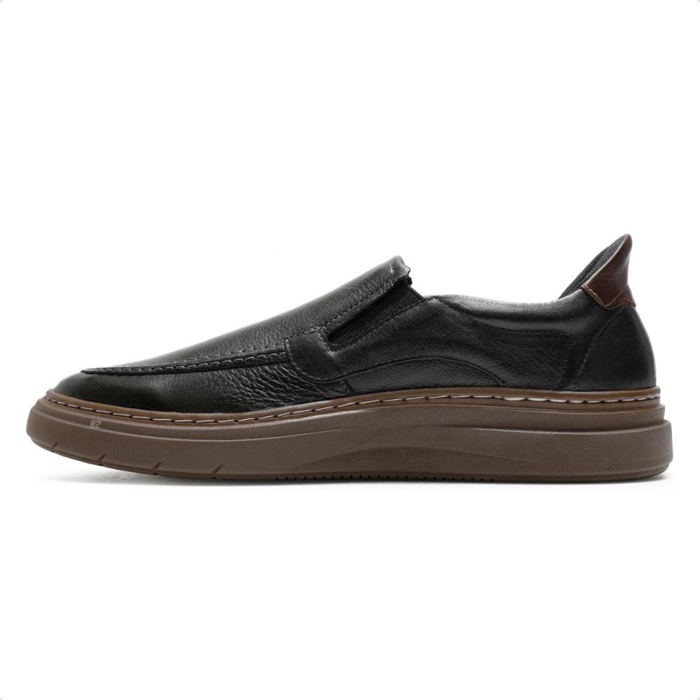 Sapatênis Democrata Calce Fácil Grid Slip On Masculino Preto 2