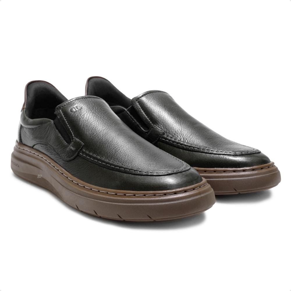 Sapatênis Democrata Calce Fácil Grid Slip On Masculino Preto 3
