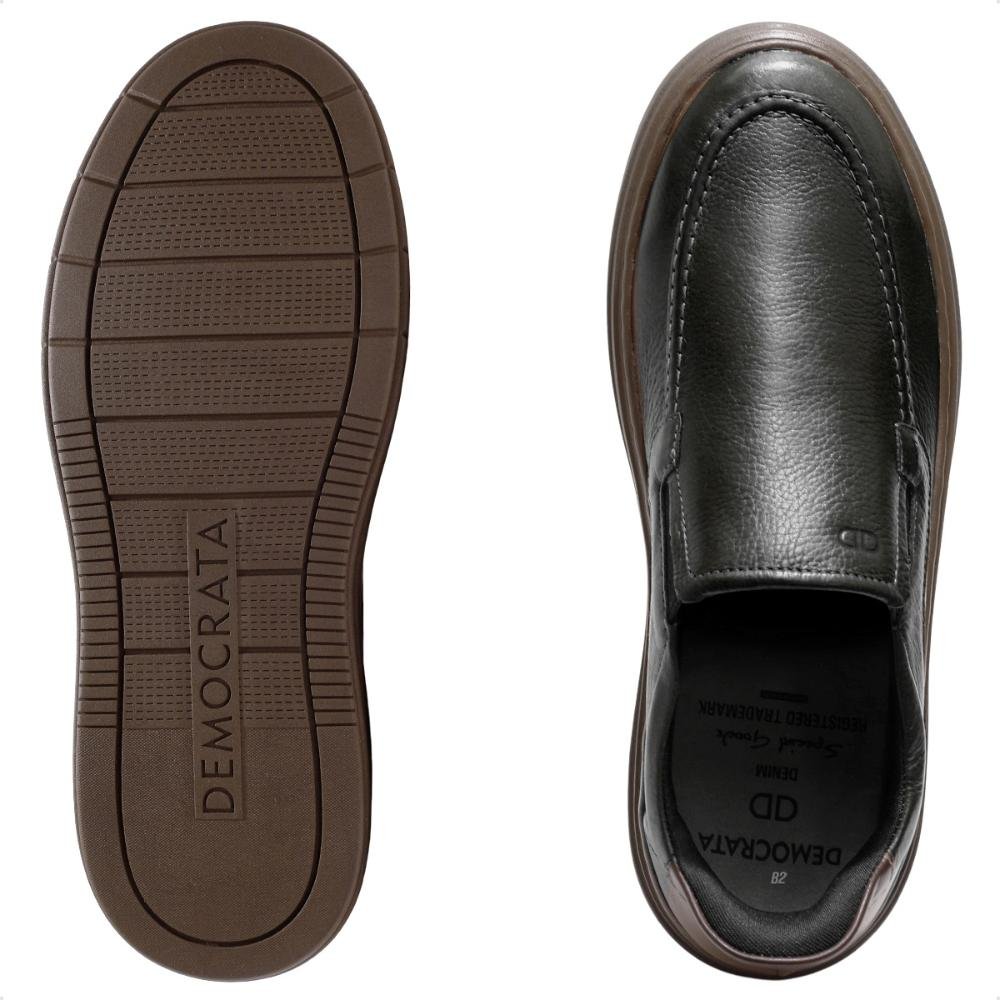 Sapatênis Democrata Calce Fácil Grid Slip On Masculino Preto 6