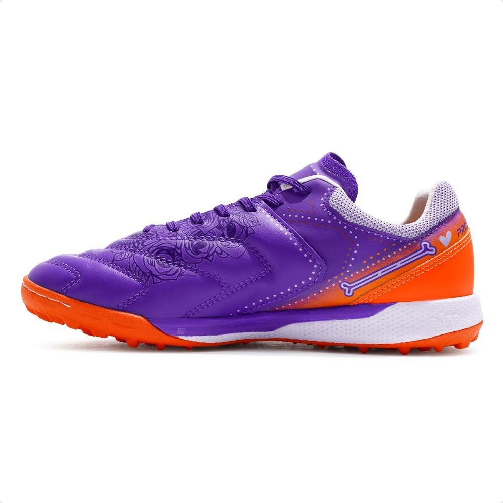Chuteira Society Umbro Adamant Master Class Pro Bump Masculina Roxo/Laranja 2
